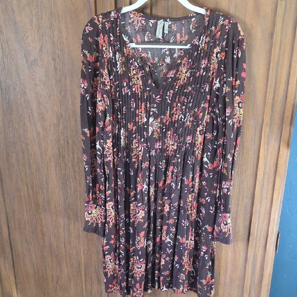 Sahalie Floral Brown Dress, Size M